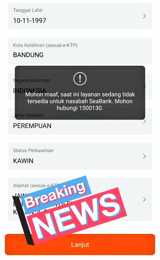 IntaniaaPutri's tweet photo. @SeaBankID Min ko gini terus pas verifikasi e ktp nya? https://t.co/6NvxRX9PfB