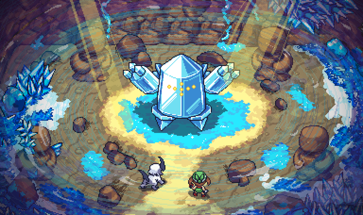 angryMonsterHam's tweet photo. Regice encounter!!!!

All hoenn legendary encounters done :D

#pokemon #ポケモン #pixelart #regice #legendaryencounter https://t.co/NX2OLcwkZE