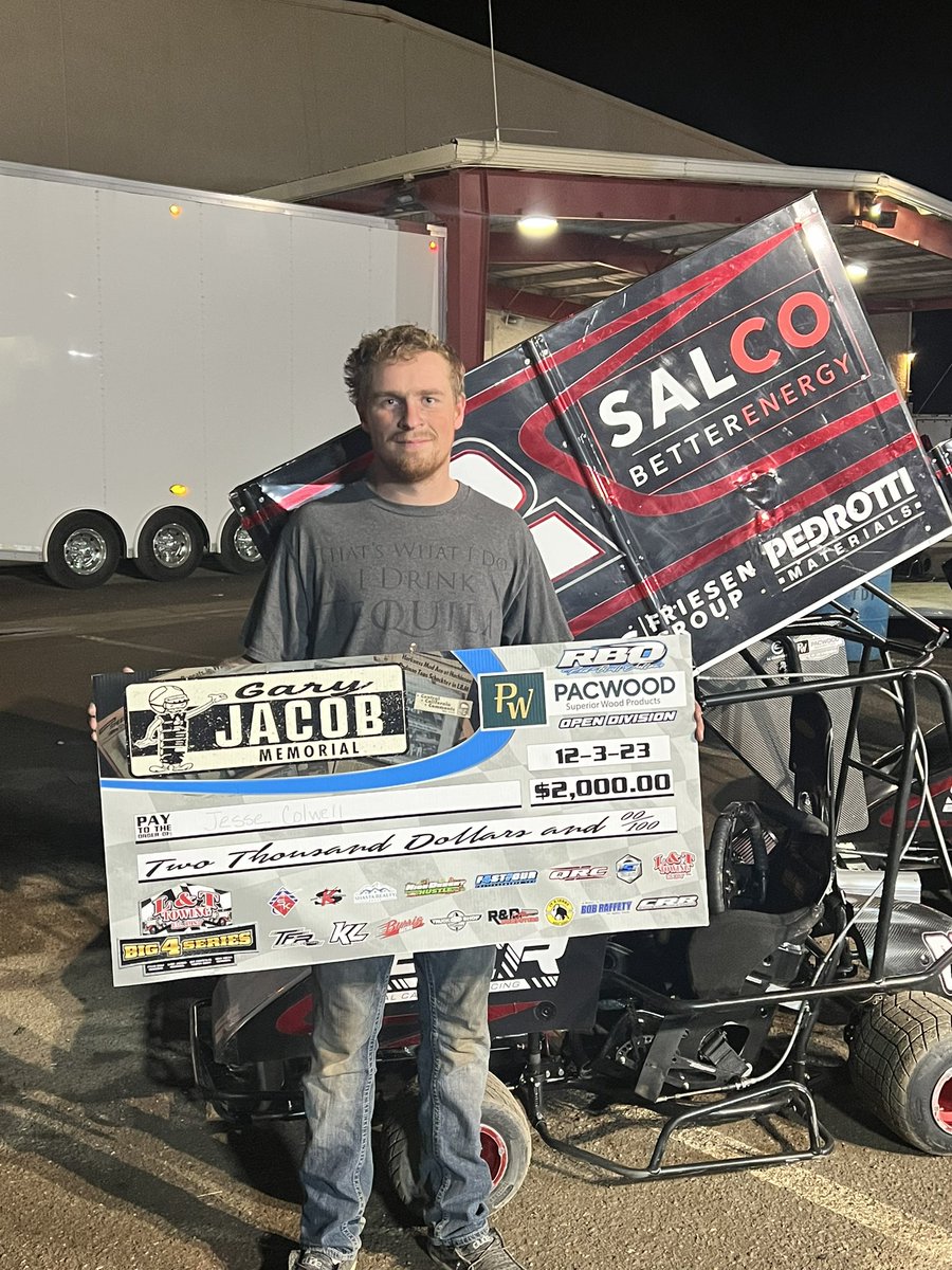RBOutlaws's tweet photo. #86J @JesseColwell1 becomes the first driver in the 18 year history of the Gary Jacob Memorial to win it in back to back years! Heβs also the 5th winner in 5 races to open the season!
2. #6 Casey Schmitz
3. #18T Tanner Holmes
4. #14M Connor Mewhirter
5. #11VS John Bunch https://t.co/9OlskOw88r