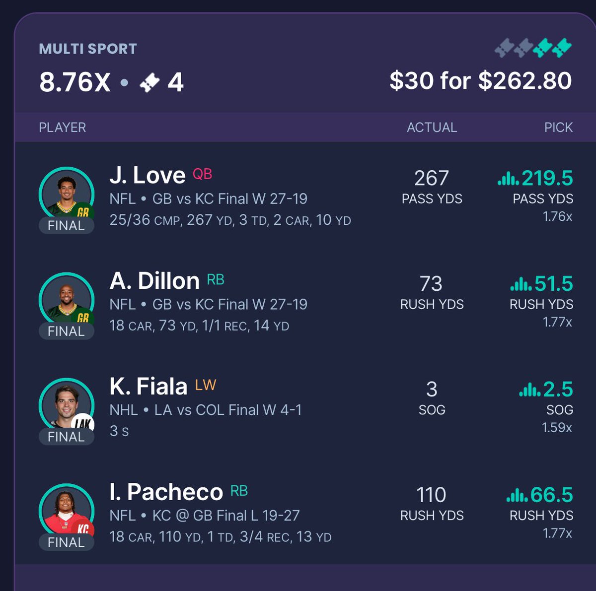 I missed betting , only up from here 🙏 #SleeperPicks #GambingTwitter #PrizePicks