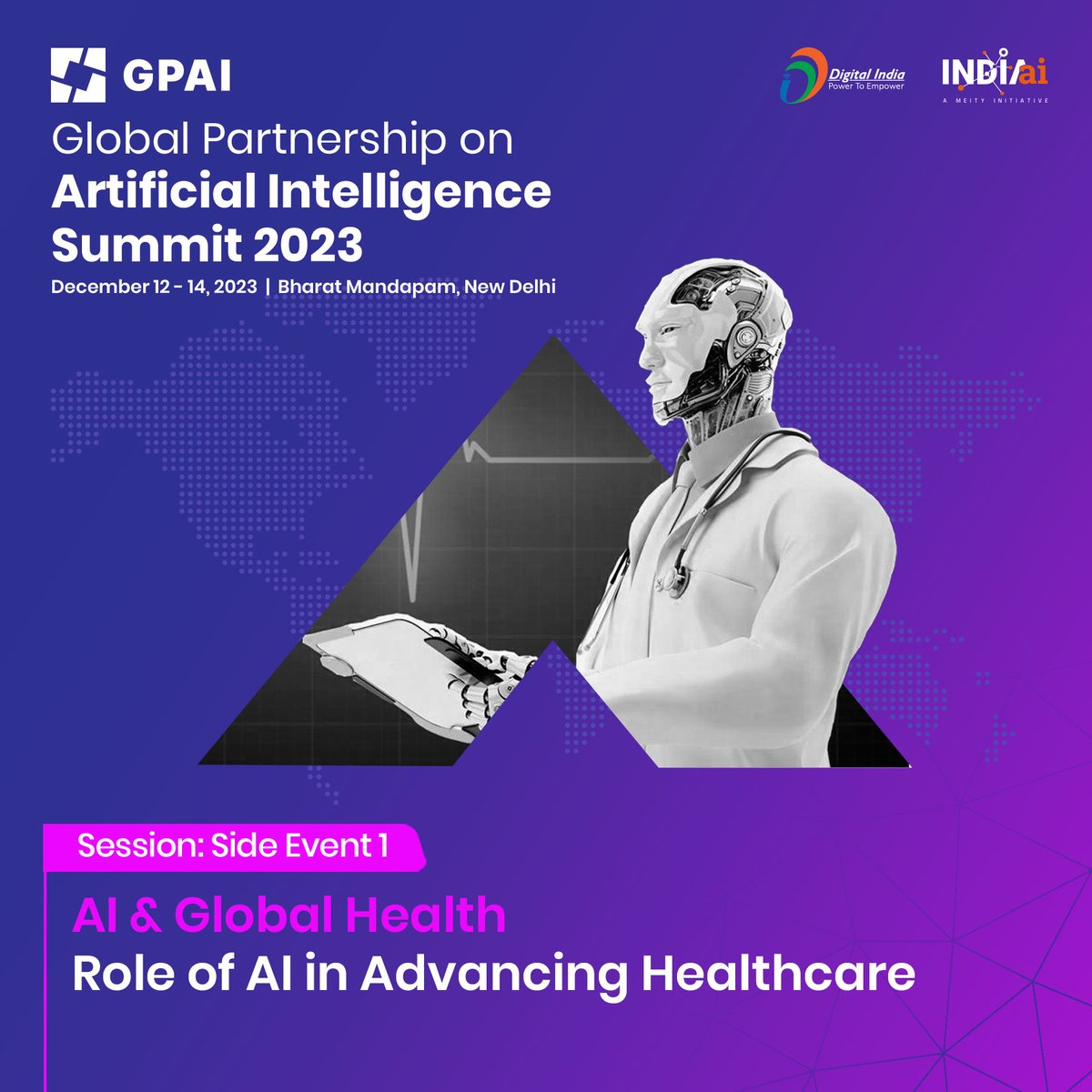 Sessions at #GPAISummit2023 | Learn about the growing use of Artificial Intelligence-enabled tools in #healthcare, through a panel discussion with eminent speakers.   

Discussion will span topics of the role of AI in universal health coverage, workflow in healthcare operations,
