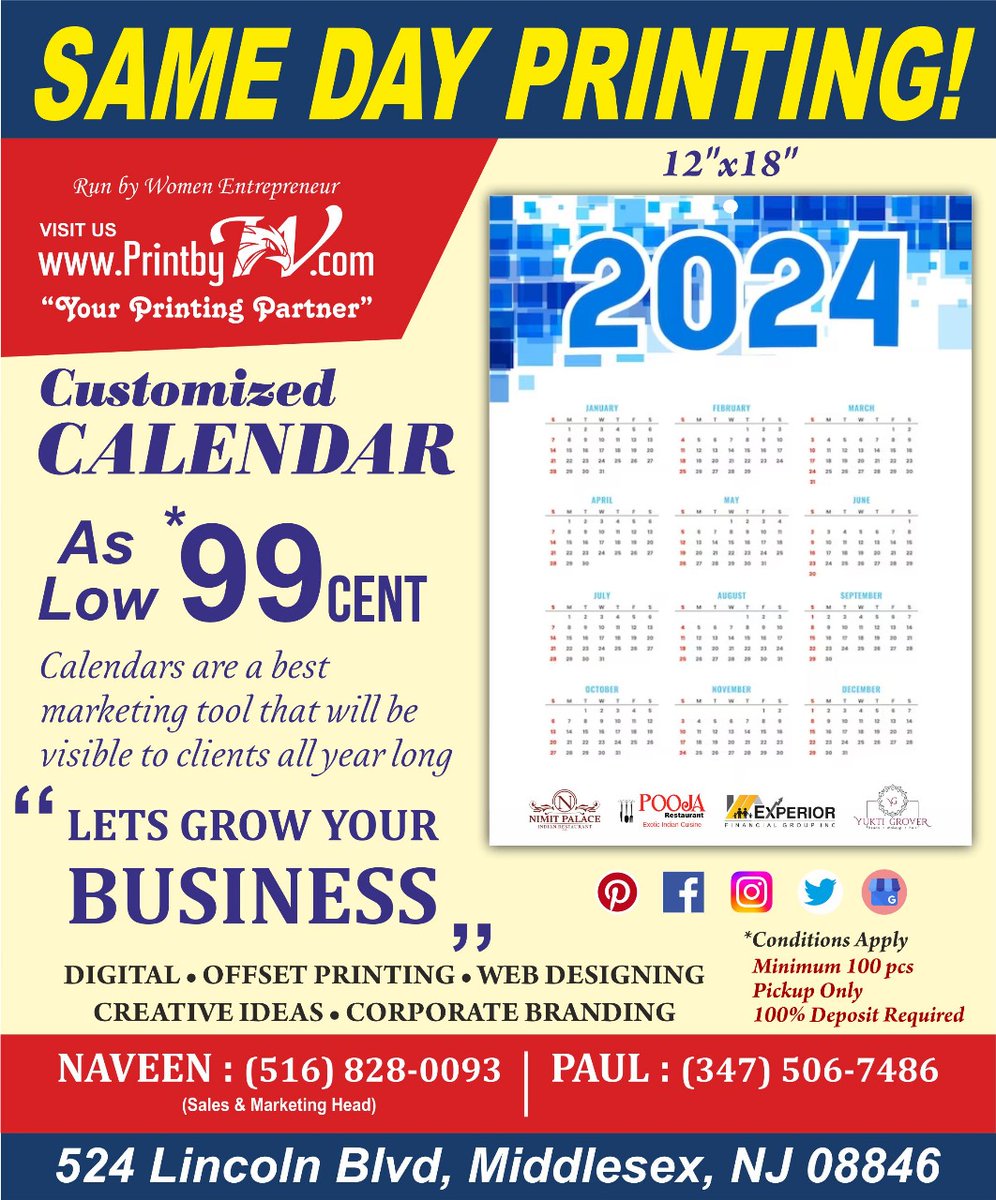 Elevate your brand daily! Same-day customized calendars for business growth. 📆✨ . Get More Information Visit Us printbyw.com . . Tags #GrowWithPrint #SameDayPrinting #PrintedMagic #BusinessCards #Flyers #essentials #printbyw #printandgraph #newyork #us