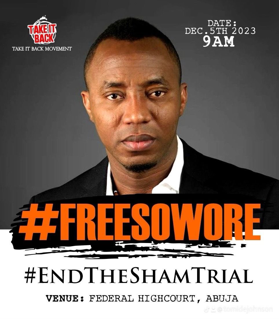 Aryy_ke's tweet photo. Nigerian elections tainted by corruption. Sowore's arrest for calling a revolution is a testament to the fear of change. They will kill and do all they can to sustain this system but nigerians, the time for revolution is now! Justice Emeka Nwite #EndTheShamTrial #FreeSowore https://t.co/QD6f1uCbMm