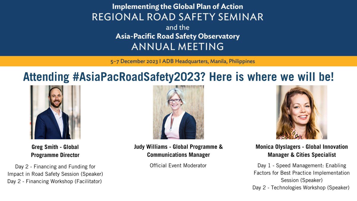 iRAPSavingLives's tweet photo. The Regional #RoadSafety Seminar & @aprsoweb Annual Meeting starts tomorrow @ADB_HQ #Manila
If you are attending #AsiaPacRoadSafety2023 make sure you say hi to our #RAPTeam
@greg_smith_321 @judywilliams_ #MonicaOlyslagers
https://t.co/gMSL2ynK4l @adbtransport @grspartnership https://t.co/nkN6CbkgcE