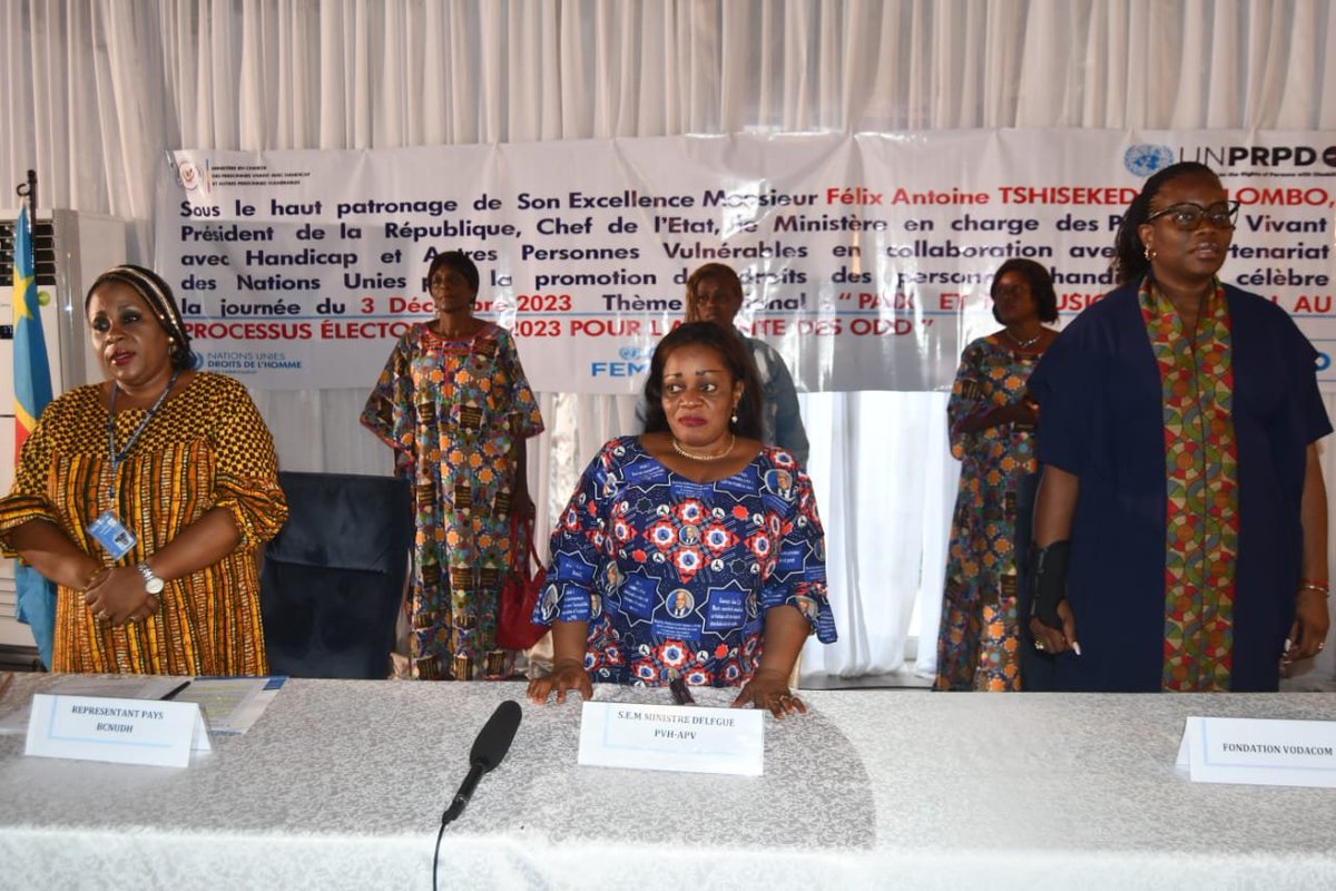 #RDC #Kinshasa 03.12.2023 : célébration de la journée internationale des personnes handicapées , organisée par le ministère en charge des personnes vivant avec handicap et autres personnes vulnérables en collaboration avec @unjhro, @ONUFemmesRDC et @UNESCOKinshasa