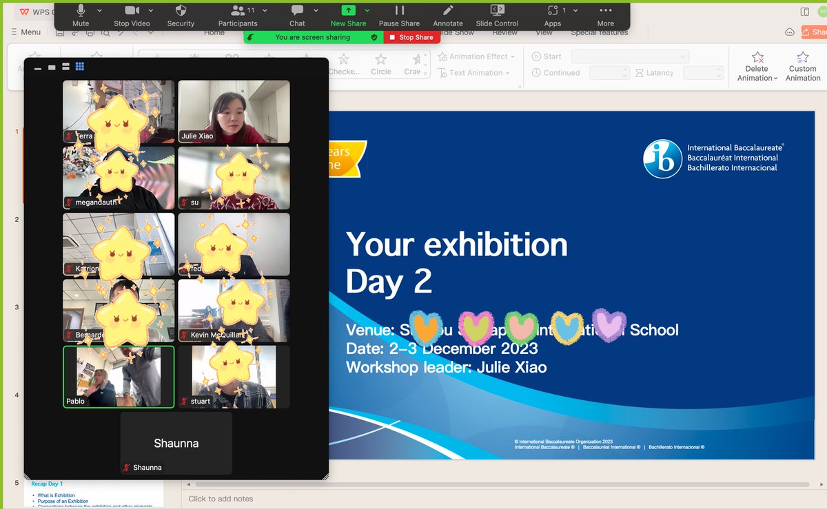JulieXiao2's tweet image. I facilitated a virtual #IBAP workshop on #YourExhibition for #SSIS. The collaborative atmosphere was conducive to the development of innovative approaches and strategies. Furthermore, the workshop was marked by a high level of open-mindedness among all participants.