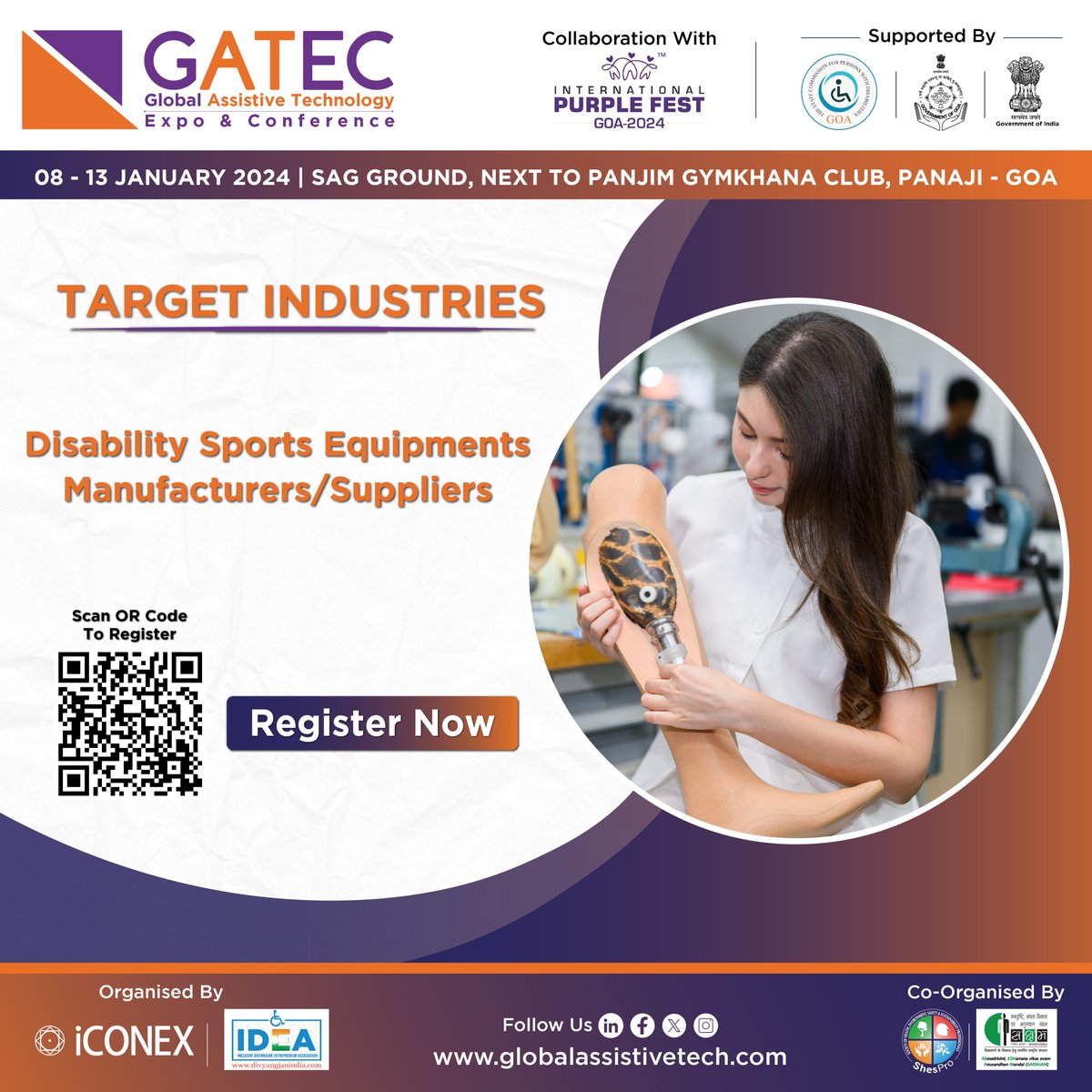 gatecevent's tweet photo. #GATEC2024 Welcomes Disability Sports Equipment Manufacturers and Suppliers to showcase innovations that empower athletes of all abilities. Join us in championing inclusivity in sports. Register Now

#PurpleFest #AssistiveTechnology #manufacturer #suppliers #medicalequipment https://t.co/Ojan05G1Xs