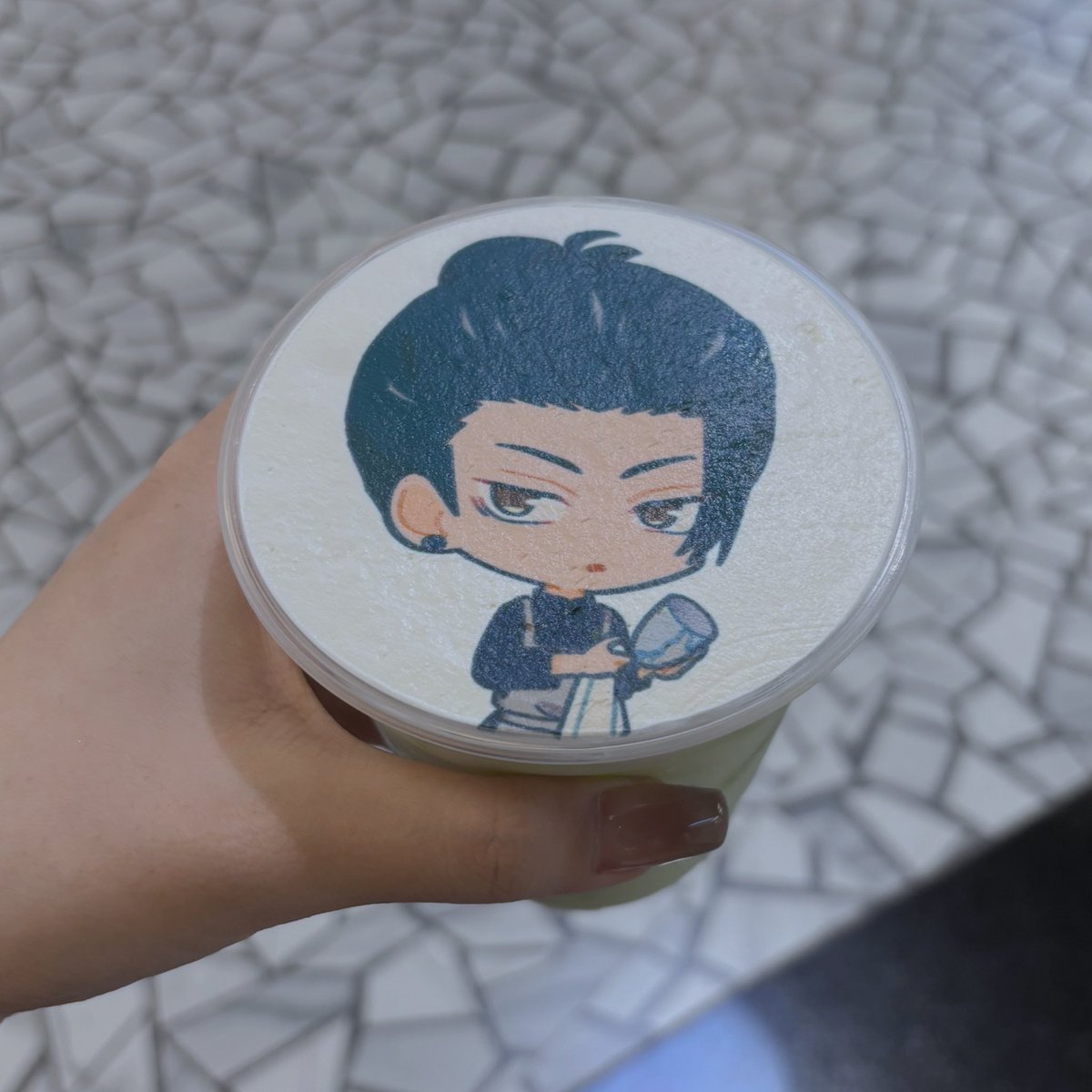 hanoolix's tweet photo. #JujustuKaisen x animate cafe in bangkok! 

im sooo happy i got suguru coaster 😭💖

#呪術廻戦
#animatecafe https://t.co/roF1K51NTi