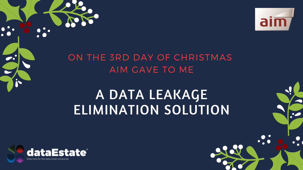 AiM_Ltd_UK's tweet photo. 🎄On the 3rd day of Christmas Aim gave to me Data Leakage Prevention.
Many organisations have no idea how much PII and sensitive #data is hiding in their systems, quietly tucked away - for now. Spot #dataleakage before it causes major damage!
#databelt #12DaysofAim https://t.co/P1v0x6jFXC