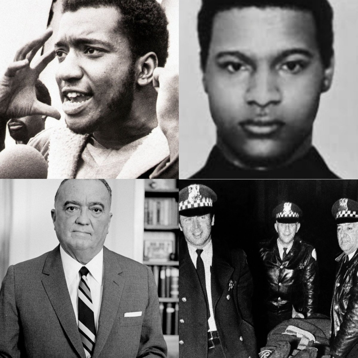 December 4, 1969 - #BlackPantherParty #Chicago chapter chairman #FredHampton and defense captain #MarkClark is assassinated by Chicago police ordered by #FBI director #JEdgarHoover.