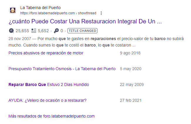carlos_darko's tweet image. Resultado en Google destacando diferentes hilos de un foro relacionados con una búsqueda, así como la fecha que se crearon.

No tiene implementado ningún tipo de marcado Schema.

Es posible que sea un #NotNew de manual, pero me ha llamado la atención.
