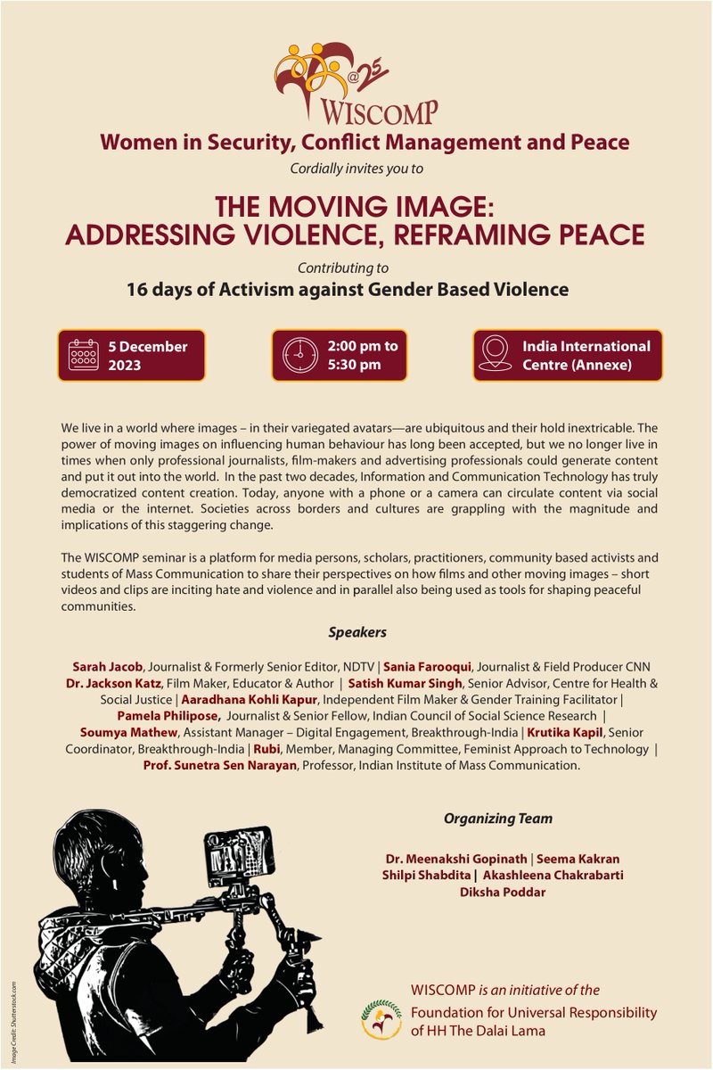 Join us tomorrow for 'The Moving Image: Addressing Violence, Reframing Peace' at India International Centre (Annexe), Delhi!
