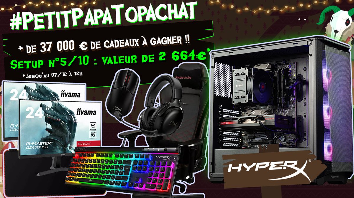 Concours 🎁 #PetitPapaTopAchat 🎄 🔥 + de 37 000 € de cadeaux à gagner ! 🔥 C'est reparti avec le #Setup5 de 2664 € ! 🔥 Pour participer ☑ #RT ce tweet ☑ Follow @TopAchat Participe aussi sur TikTok / Discord / Insta / Facebook ➡ topachat.com/p/content/conc… 🍀 TAS le 07/12 à…