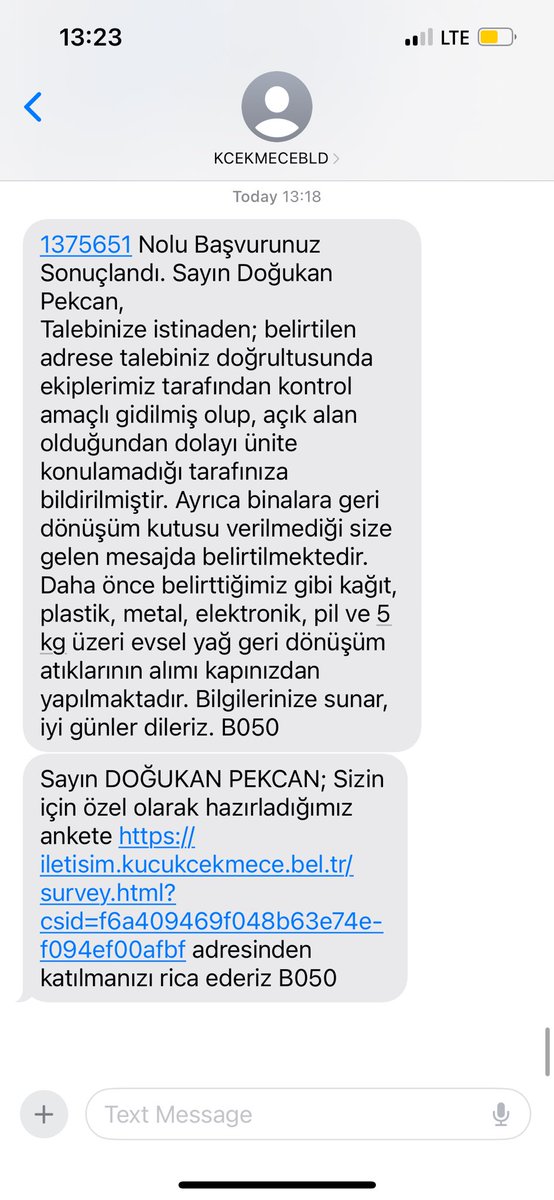 Sokağa çöp konteynerinin yanına Bir adet Geri dönüşüm Ünitesi talep ettik,  ama ekipleriniz asla arayıp sormadan hiçbir işlem yapmadan 2 dir talebi kapatıyorlar, yahu bu belediye neden hiç bir talebimizi yerine getirmiyor ? <a href="/kemalcebichp/">Kemal Çebi</a> <a href="/Kucukcekmecemiz/">Küçükçekmece BLD</a>