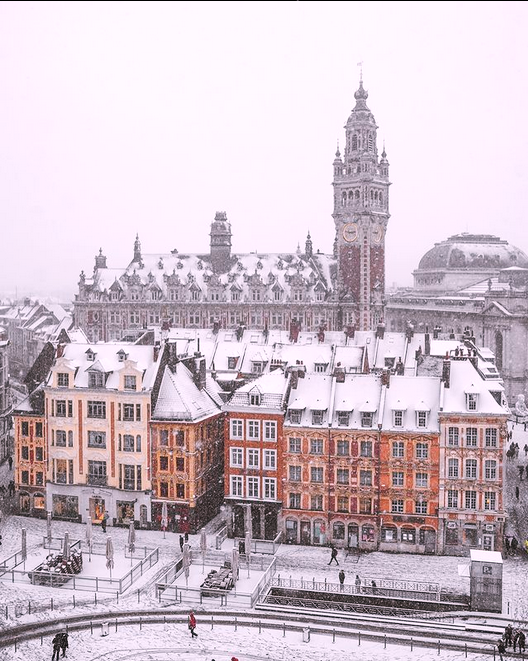 LoscFansOnline's tweet photo. « Fiers d'être Lillois ! »  ⚜️

📸  La Grand-Place de Lille... hier, sous la neige ! @Ankhge

#Lille https://t.co/WX20NOjLpu
