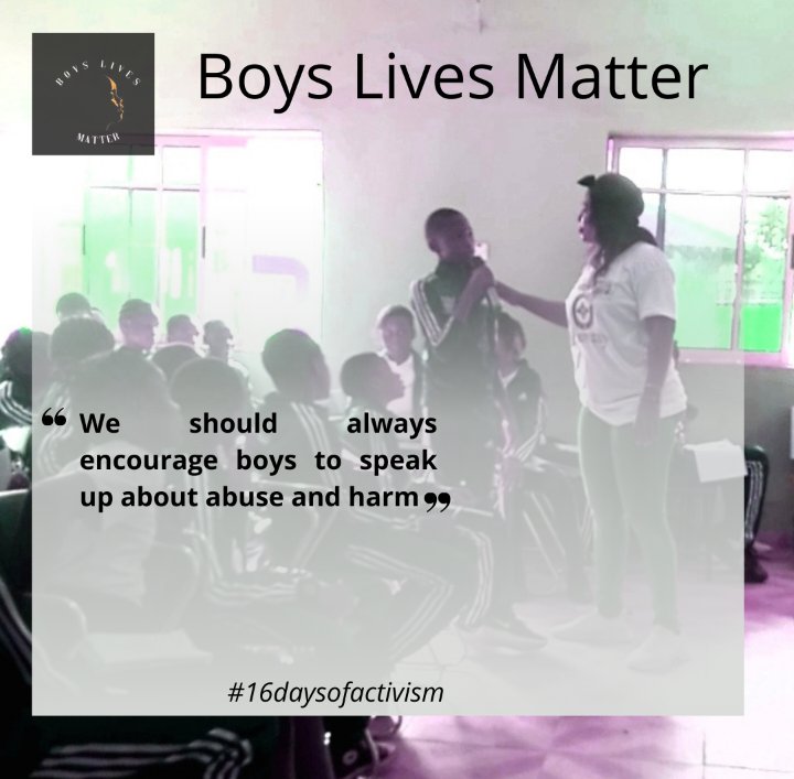"We should always encourage boys to speak up about abuse and harm"

Cc: @Serene_Concepts
 #16DaysOfActivism #OrangeTheWorld #MondayMotivation