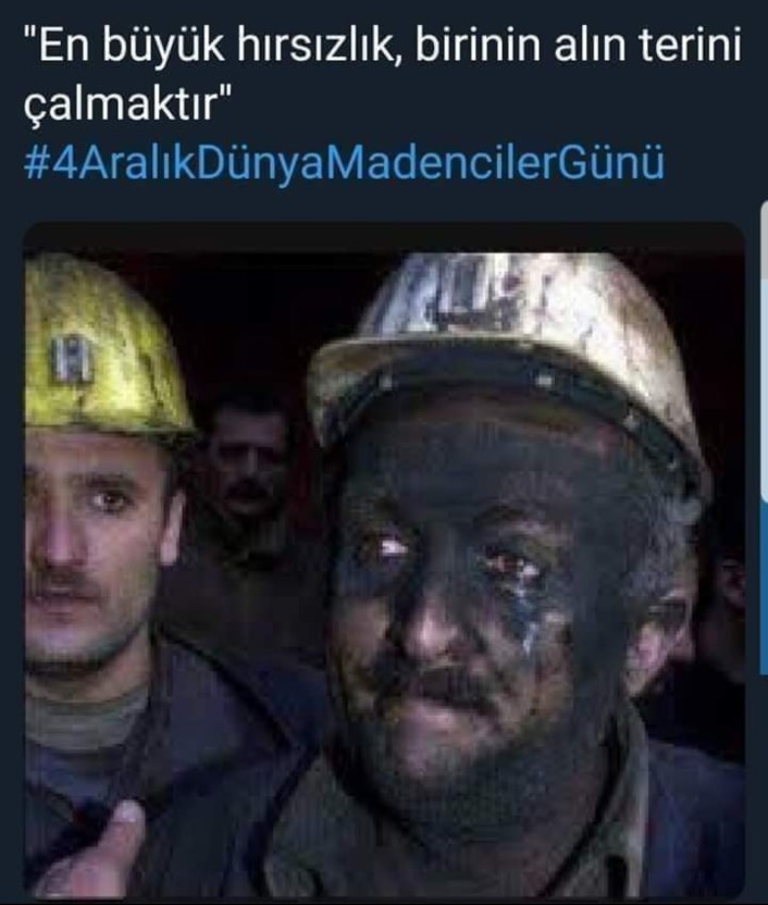 NedimGocer06's tweet photo. Emek Alınteri ve cesaret gününüzü en içten dileklerimle kutlarım. 
Allah yar ve yardımcınız olsun. 
#4AralıkDünyaMadencilerGünü https://t.co/fcwJvdBoVg