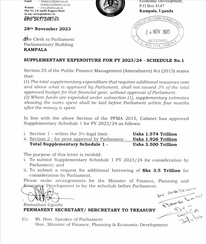 State House is also seeking for Shs100Bn for classified expenditure, while the Ministry of Defence is seeking for Parliament’s approval to spend Shs1Bn for the construction of the Military museum, and the Ministry of Public Service wants Shs12.098Bn for the payment of arrears for