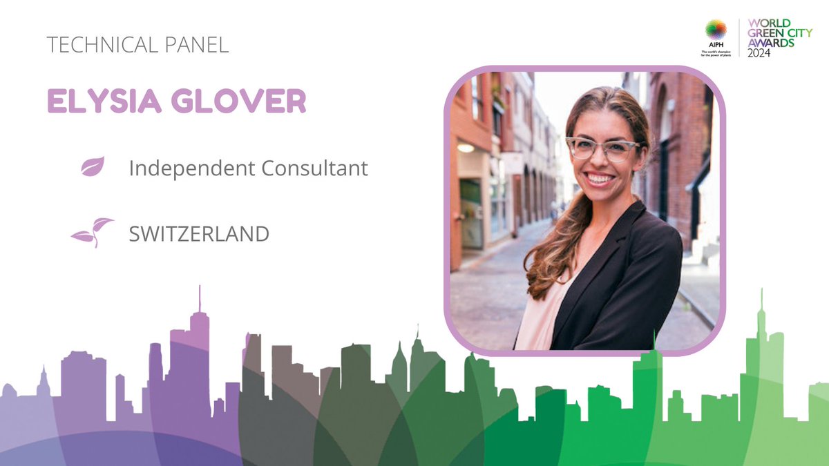 AIPHGreenCity's tweet photo. 🟢Meet the #TechnicalPanel for the @AIPHGlobal #WorldGreenCityAwards 2024🟢
With her breadth of experience specialising in the convergence of urban governance, economic & community development, & the environment, we proudly introduce @glover_elysia🌳
https://t.co/BzRC0o6Tzj https://t.co/PG6XaiEaEz
