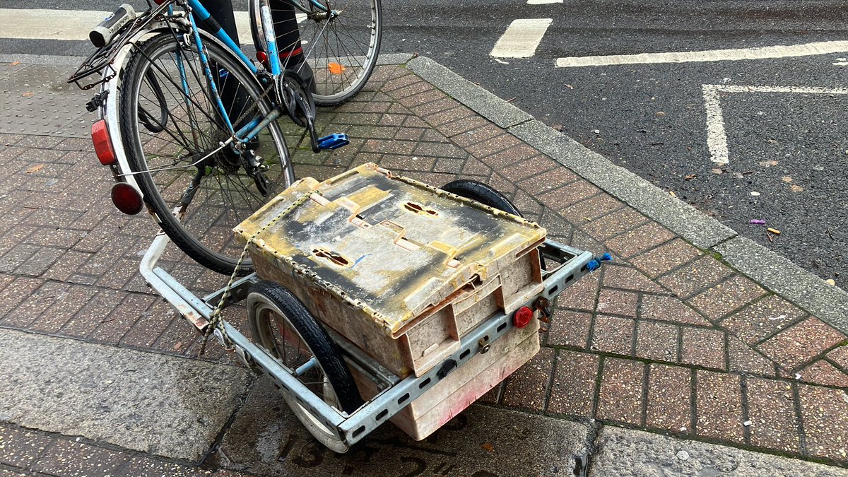 billycrispyduck's tweet photo. @DulwichCleanAir You’re right. Public transport should come first. But I built my own bike trailer. It’s lasted over six years of constant use. It cost me £65. https://t.co/9ltj3qXLyZ