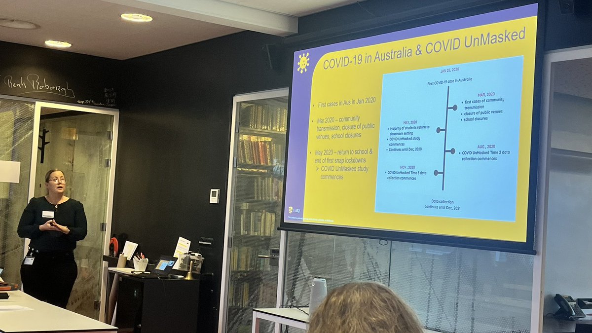 sonja_march's tweet photo. @Arlen_Rowe highlighting the mental health impacts of COVID on Australian children @lorentzcenter scientific workshop. Today we are hearing from all these countries to better support global mental health following disaster @USQHealth https://t.co/3qPDgslMQv