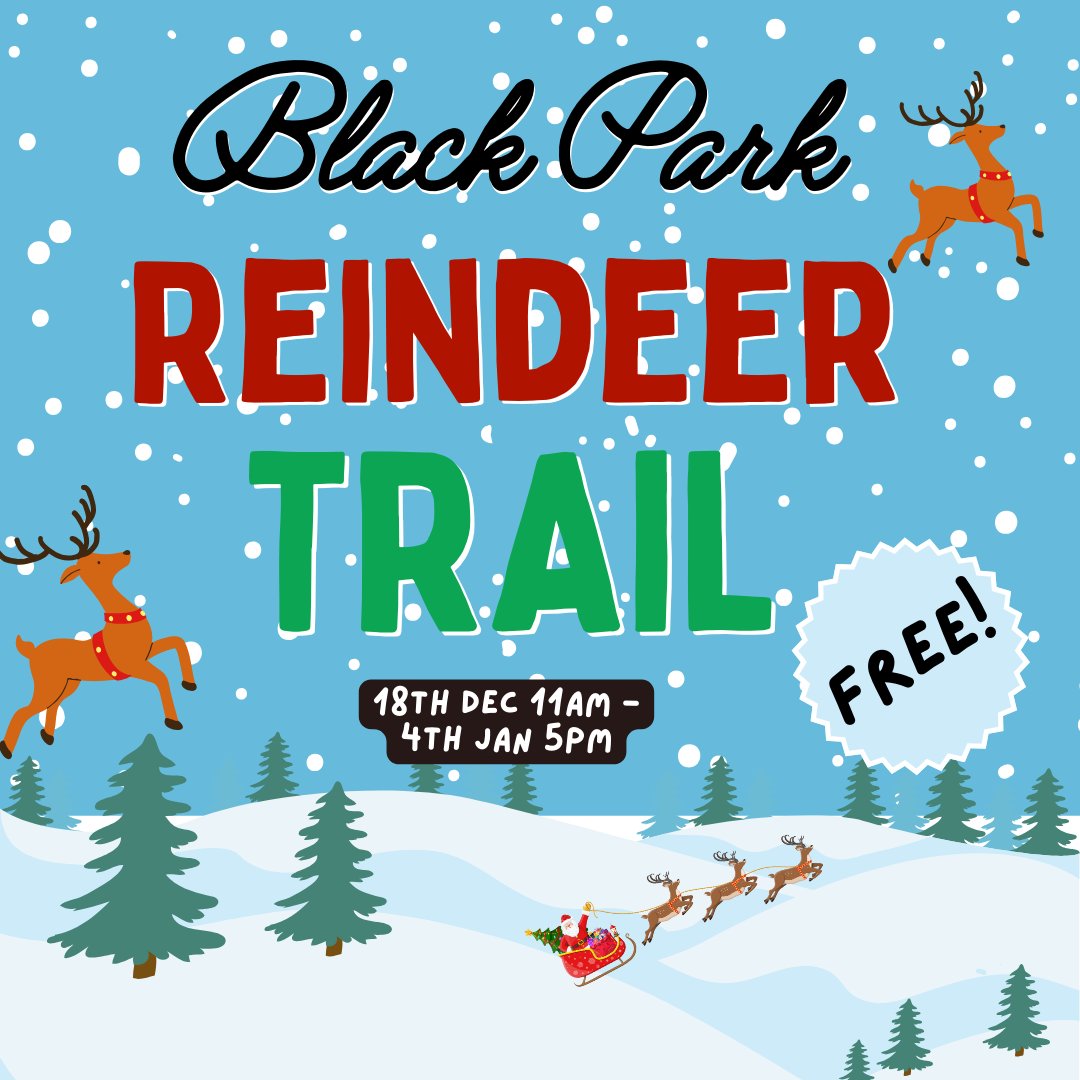 Get outside and enjoy a Christmas walk around Black Park with family and friends. From 11am 18th December to 4th January 5pm, all 9 of Santa's reindeer will be hidden in the woods. Free activity🦌

For more information please visit: countryparks.buckinghamshire.gov.uk/reindeer-trail…