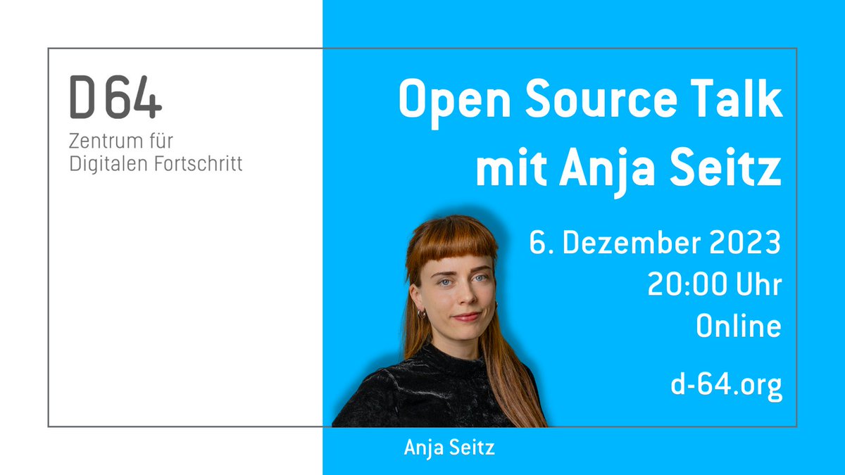 D64eV's tweet photo. Am Mittwoch ist unser nächster Open Source Talk. 🌐 Gemeinsam mit Anja Seitz (@RLPSelbsthilfe) sprechen wir über die Entwicklung eines Open-Source Videotools in Richtung Barrierefreiheit im Rahmen des Förderprojekts der Aktion Mensch. 🎙 https://t.co/hpT1fYsGbV