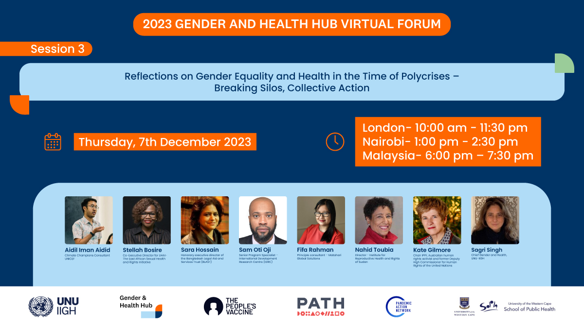 🚨1 day left! Register now! 🌎Join the 2023 Gender and Health Hub Virtual Forum and contribute to discussions on advancing gender inclusivity in global health. 🗓️Save the date: 5th, 6th, 7th Dec '23 🔗Registration Link: shorturl.at/krwD6 #GHHVirtualForum23