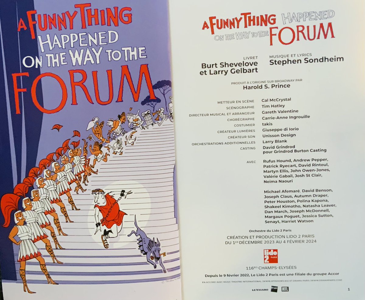 A lavish evening at the iconic <a href="/LidoParis/">Théâtre du Lido</a> for the opening night of Sondheim’s #AFunnyThingHappenedOnTheWayToTheForum beautifully and wittily choreographed by @CarrieAnneIng with the wonderful <a href="/FreyaSands/">Freya Sands</a> acting as her Associate Choreographer.