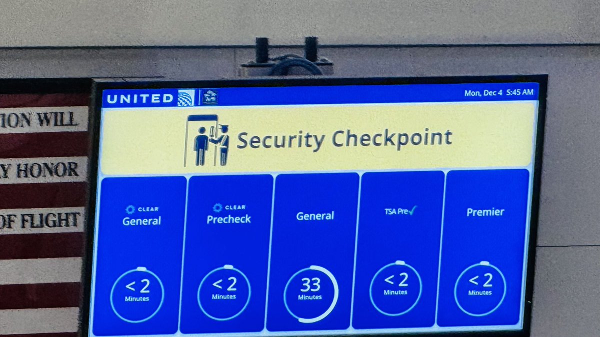 Aditya Pathak (@adityapp) on Twitter photo This is <a href="/Clear/">CLEAR</a> with Pre-check at <a href="/EWRairport/">Newark Liberty International Airport</a> Terminal C this morning. For sure, this is way longer than “<2 min” the display says… (in-addition to the 60+ people in the line for the clear scanners, there are 15+ people in the overflow line to the left of the Airtrain entrance). This is <a href="/Clear/">CLEAR</a> with Pre-check at <a href="/EWRairport/">Newark Liberty International Airport</a> Terminal C this morning. For sure, this is way longer than “<2 min” the display says… (in-addition to the 60+ people in the line for the clear scanners, there are 15+ people in the overflow line to the left of the Airtrain entrance).