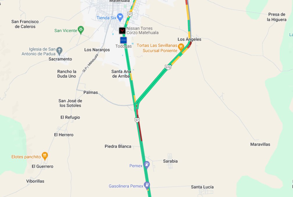 TorreElola's tweet photo. Buen día   Tendrán reporte de accidente en  Carretera Libramiento MATEHUALA altura del km  183?

@CNAC_GN

@GN_Carreteras

@CAPUFE https://t.co/mfsC8wQzvH