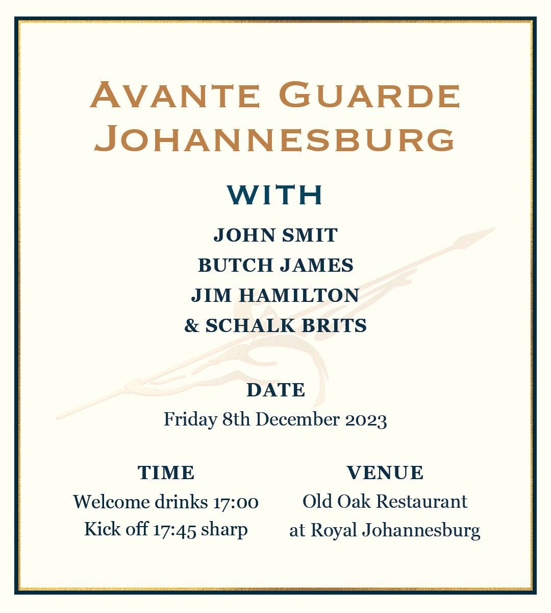 AvanteBrandy's tweet image. Last chance to end your year off with the Avante team this Friday @Royal_JHB_Golf 
Your personal invite sent with purchase through @normangoodfello here: 
ngf.co.za/products/avant…
More to come in 2024, but Last chance to join us in 2023, so grab your bottle now.
#AvanteGuarde
