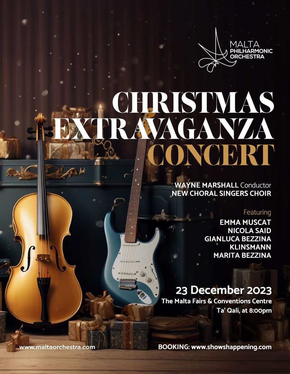 The MPO presents a Christmas Extravaganza Concert 😍. A spectacle not to be missed🎄 👉 Book Now: showshappening.com/Malta-Philharm… 👉Christmas Extravaganza Concert 📆23 December 2023 📍 MFCC