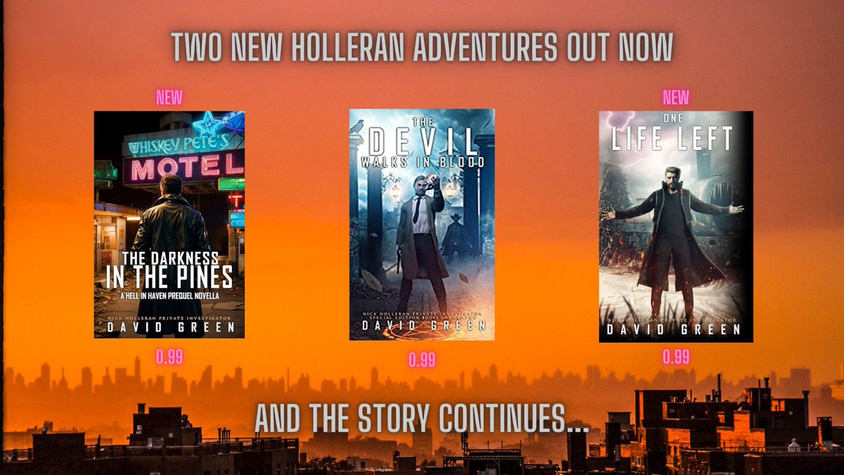 I don't have just one book out today, but two! At last, new Nick Holleran books - a prequel and a sequel to The Devil Walks In Blood. Perfect for fans of Dresden, Supernatural, Hellblazer, and FUN. All just 0.99 each! UK: amazon.co.uk/dp/B08YRT6MJZ US: amazon.com/dp/B08YRT6MJZ