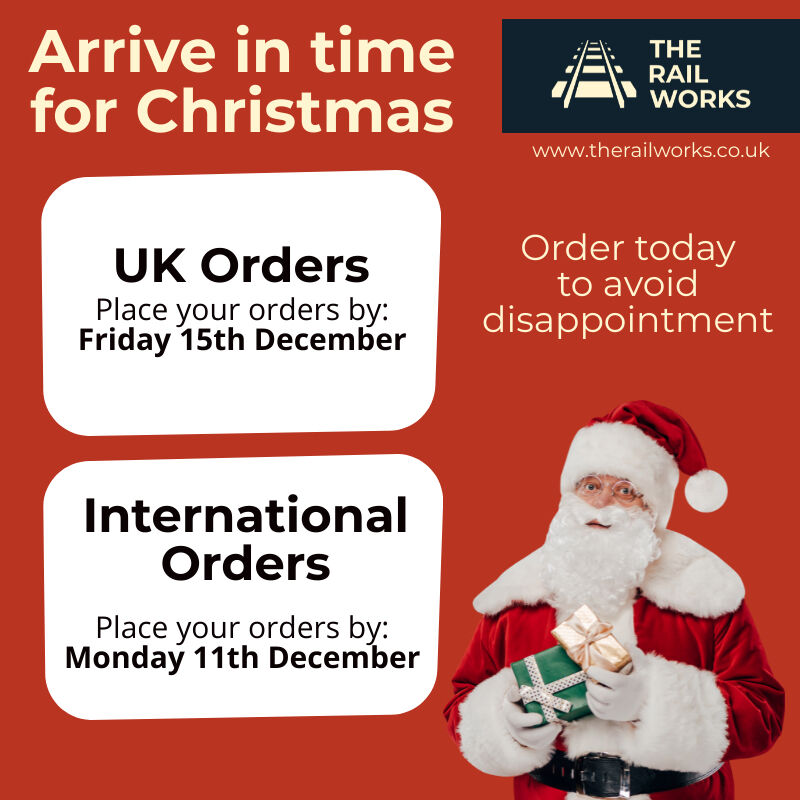 IMPORTANT! - Christmas Delivery Dates

Make sure you get your orders in to us by 𝗠𝗼𝗻𝗱𝗮𝘆 𝟭𝟭𝘁𝗵 𝗗𝗲𝗰𝗲𝗺𝗯𝗲𝗿 (𝙄𝙣𝙩𝙚𝙧𝙣𝙖𝙩𝙞𝙤𝙣𝙖𝙡 𝙊𝙧𝙙𝙚𝙧𝙨) or 𝗙𝗿𝗶𝗱𝗮𝘆 𝟭𝟱𝘁𝗵 𝗗𝗲𝗰𝗲𝗺𝗯𝗲𝗿 (𝙐𝙆 𝙊𝙧𝙙𝙚𝙧𝙨) to avoid disappointment.

#christmas #therailworks