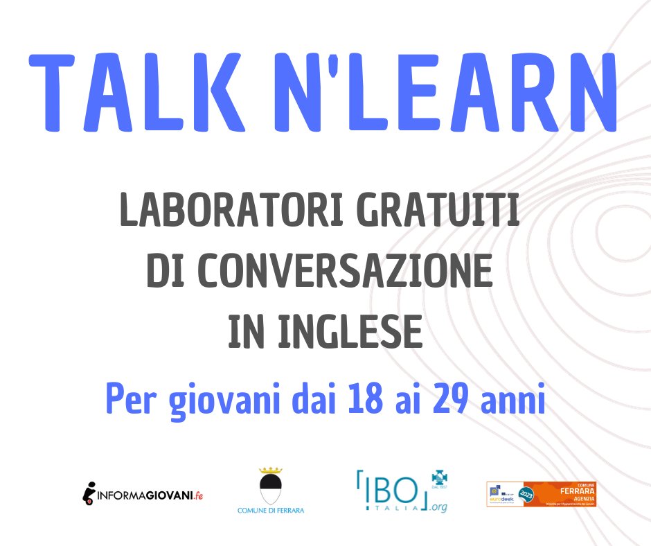 Per informazioni o iscriverti ai laboratori scrivi a informagiovani@comune.fe.it specificando nome e cognome, età e un contatto telefonico. Info: informagiovani.fe.it/notizie/23189/…