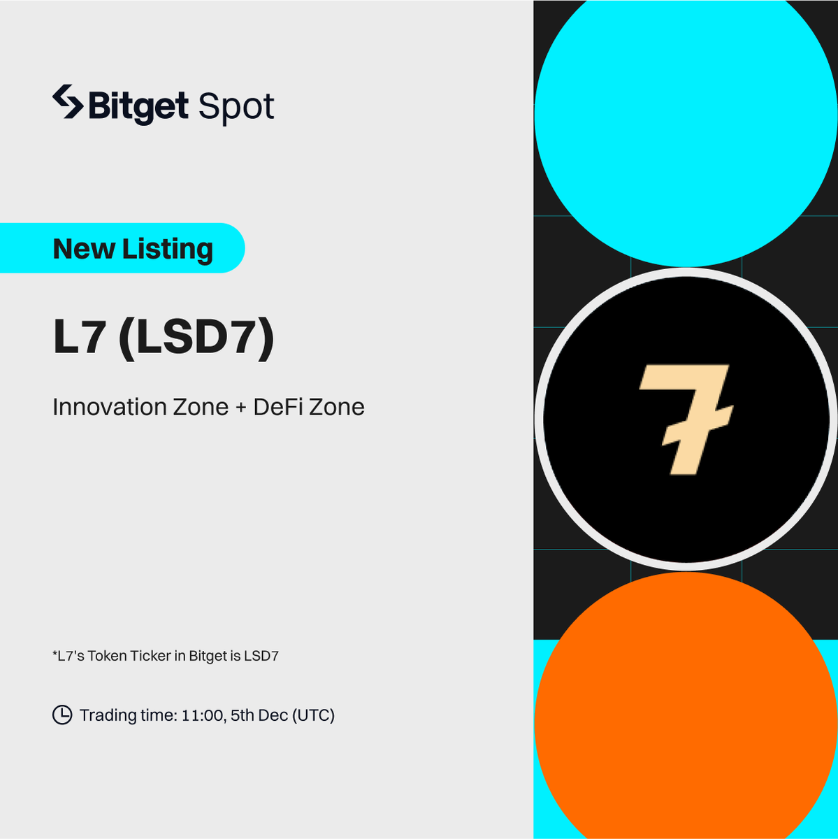 bitget's tweet photo. #Bitget New Listing #L7 X Bitget @L7_Global

#Bitget will list $LSD7/USDT 5th Dec
✅ Deposit is open. 

$100 #giveaway for 10 members! 
RT + @ 3 Friends

Up to 778 $LSD7 for you to Grab!
Listing - https://t.co/2hySohDmtn
Campaign - https://t.co/q6kvM2LJdY https://t.co/XCvfaESJnH