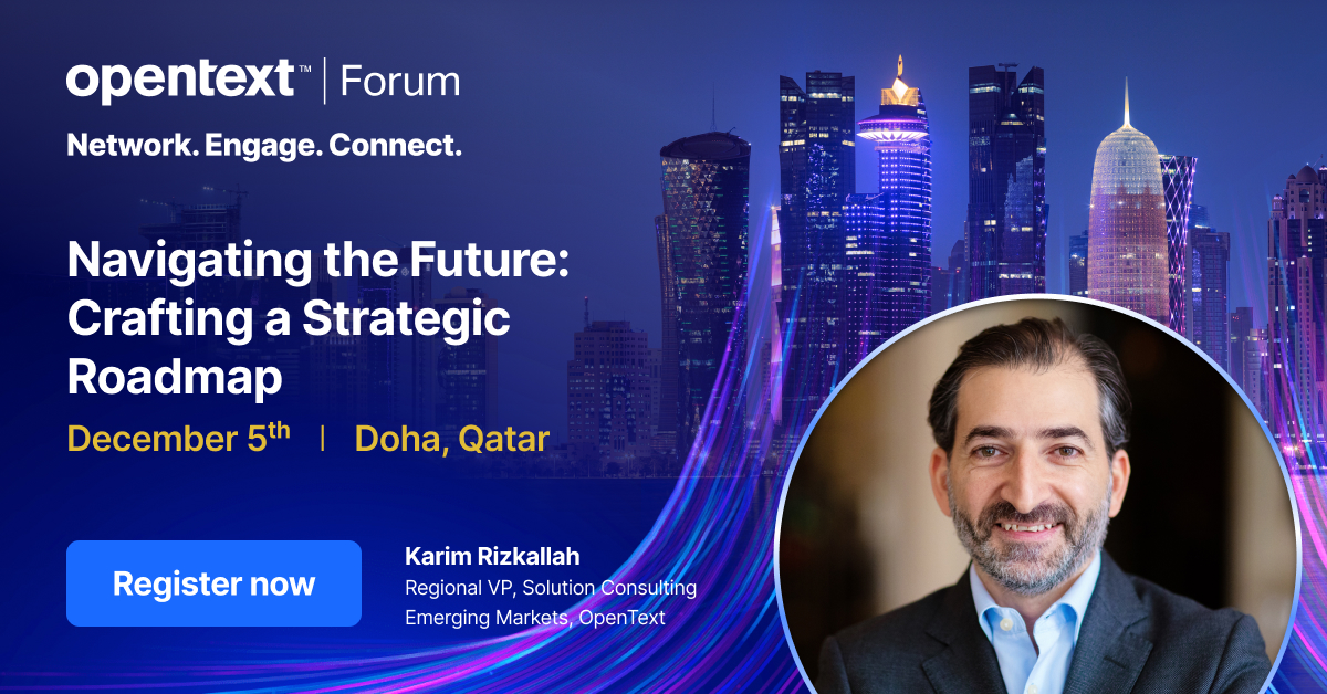 WaldeckCAnn's tweet image. Embark on an exhilarating journey into the cutting-edge realm of AI innovation with Karim Rizkallah, shaping the future at @OpenText Forum Qatar 2023!  

Secure your seat now: ow.ly/E6QA50QabTk

#OpenTextQatar #TechInnovation #OpenTextForumQatar #Aviator #OpenText