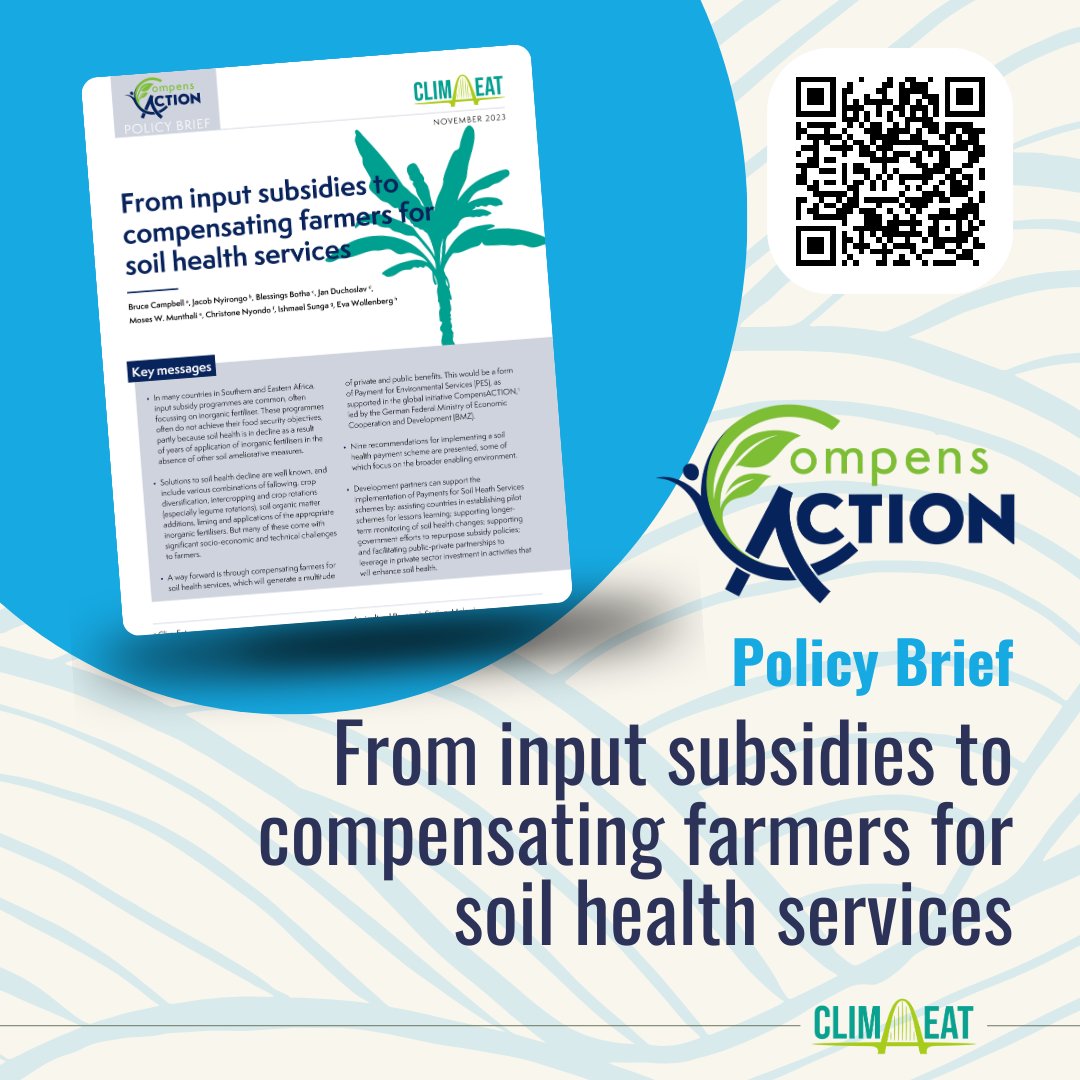 What does it take to go from input subsidies ➡️ soil health?

📣 Read our 9 recommendations for implementing a soil health payment scheme that generates both private and public benefits 🌱: clim-eat.org/soil-health-pa…

#INNOVEAT #ActionOnFood