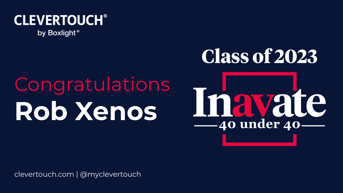 myClevertouch's tweet photo. We are all so proud of our R&D Director Robert Xenos who joined the @inavate40 under 40 for 2023 last month! #avtweeps #avcareers #avjobs #inavate40under40 #clevertouch #myclevertouc https://t.co/KY9fw3X0a0