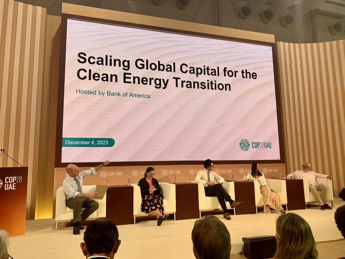 Invitation only event on Scaling Global Capital for the Clean Energy Transition with <a href="/BankofAmerica/">Bank of America</a>   Joined by <a href="/LanzaTech/">LanzaTech Global</a> <a href="/DFCgov/">DFCgov</a>. We have to achieve in the next 30yrs an unprecedented transition requiring new business models &amp; ramping up ambition to unlock #finance <a href="/COP28_UAE/">COP28 UAE</a>