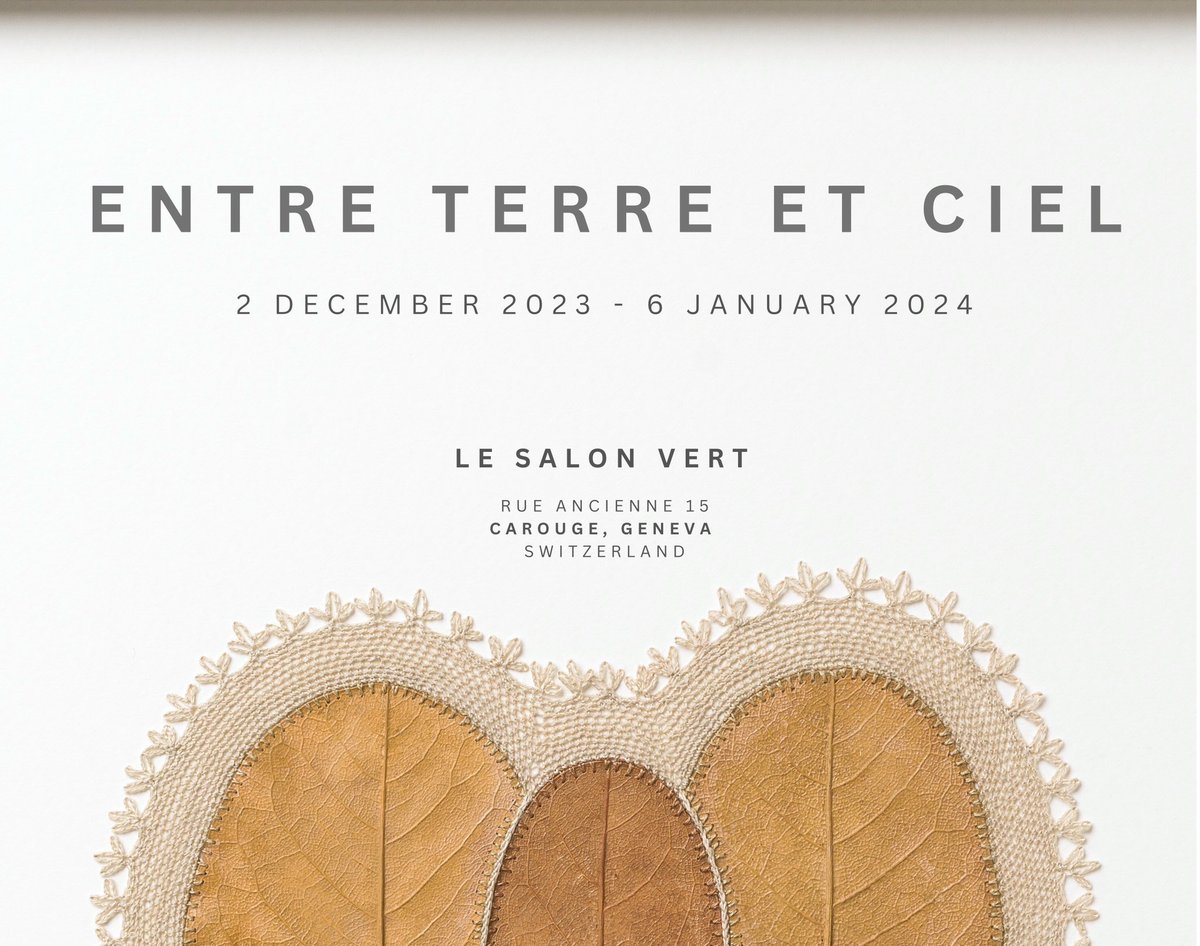 I’m delighted for my work to be a part of the current winter exhibition ’Entre Terre et Viel’ at gallery Le Salon Vert in #Carouge #Geneva #Switzerland