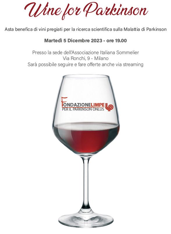 𝐀𝐬𝐭𝐚 𝐝𝐢 𝐁𝐞𝐧𝐞𝐟𝐢𝐜𝐢𝐞𝐧𝐳𝐚 𝐝𝐢 𝐯𝐢𝐧𝐢 𝐩𝐫𝐞𝐠𝐢𝐚𝐭𝐢 𝐩𝐞𝐫 𝐬𝐨𝐬𝐭𝐞𝐧𝐞𝐫𝐞 𝐥𝐚 𝐫𝐢𝐜𝐞𝐫𝐜𝐚 𝐬𝐮𝐥 𝐏𝐚𝐫𝐤𝐢𝐧𝐬𝐨𝐧. 
𝓕𝓪𝓲 𝓵𝓪 𝓽𝓾𝓪 𝓸𝓯𝓯𝓮𝓻𝓽𝓪! 
📆 MARTEDI' 5 DICEMBRE 2023, ORE 19.00
📍Via Ronchi, 9 - MILANO
ONLINE  buff.ly/3Nb4e6d