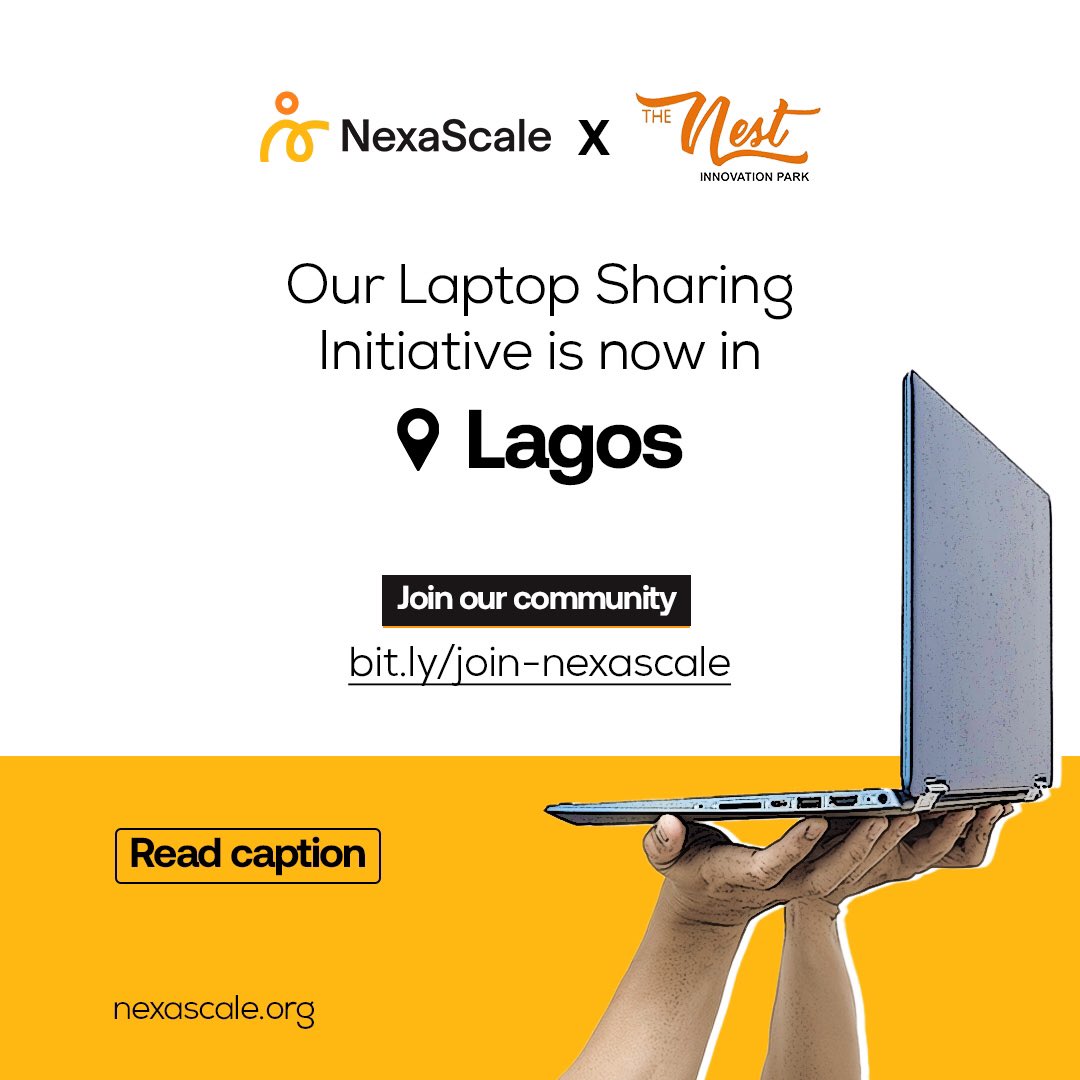 It’s a new week and this is your reminder of our Laptop Sharing Initiative that’s now in Lagos! The laptops are readily available for FREE until you are stable and can afford to buy your own! 

These laptops are at @nesthubng Now you can book a laptop, and walk in to use it