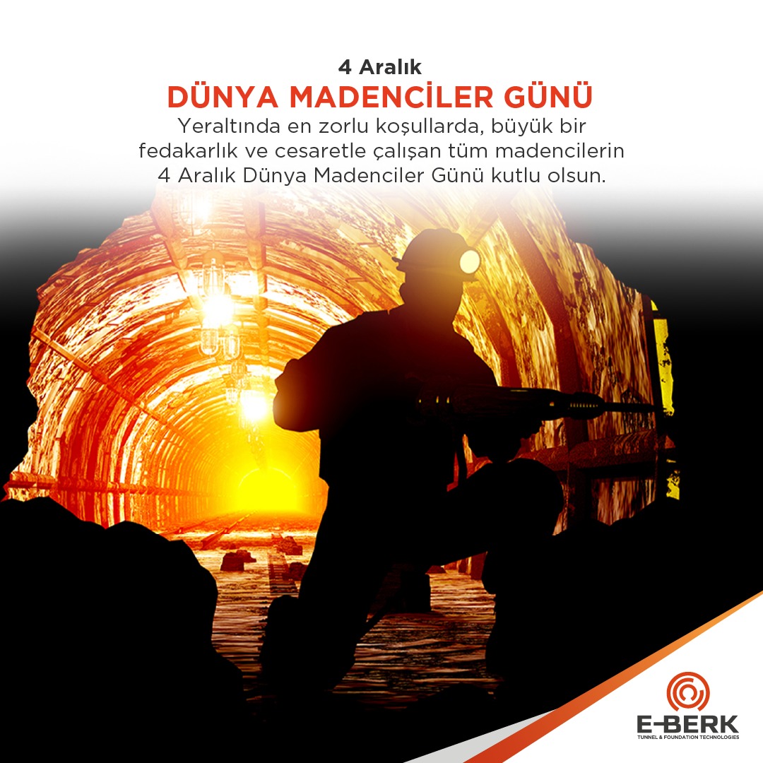eberkmillimarka's tweet photo. Yeraltında en zorlu koşullarda, büyük bir fedakarlık ve cesaretle çalışan tüm madencilerin 4 Aralık Dünya Madenciler Günü kutlu olsun.
#4Aralık #MadencilerGünü #EBERK #ozsozgrup #tunnel #tunnelling #TBM #MilliÜretim #MilliGüç #MilliMarka #MilliGurur #YerliÜretim #TürkiyeninGücü https://t.co/qugmW1Npfy