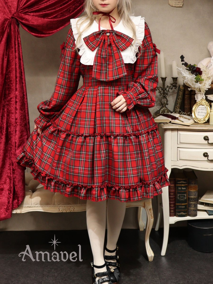 Dolly HolidayチェックティアードワンピースAmavel