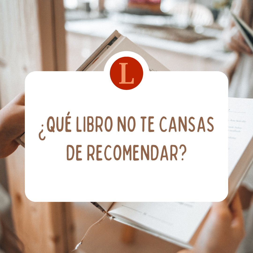 Lecturalia's tweet photo. Todos tenemos ese libro que nos gustó tanto que no podemos dejar de recomendarlo. ¿Cuál es el tuyo? 📖 https://t.co/hhaKAd116x