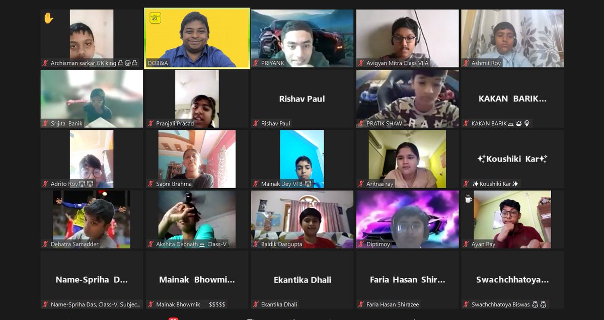 DOBnAssociates's tweet photo. Derek O'Brien and Associates conducting a GK &amp; Current Affairs session for the students of Classes 5 - 9 of Garden High School Kalyani on  2 December    #onlinelearning https://t.co/CnpAOkaMFp