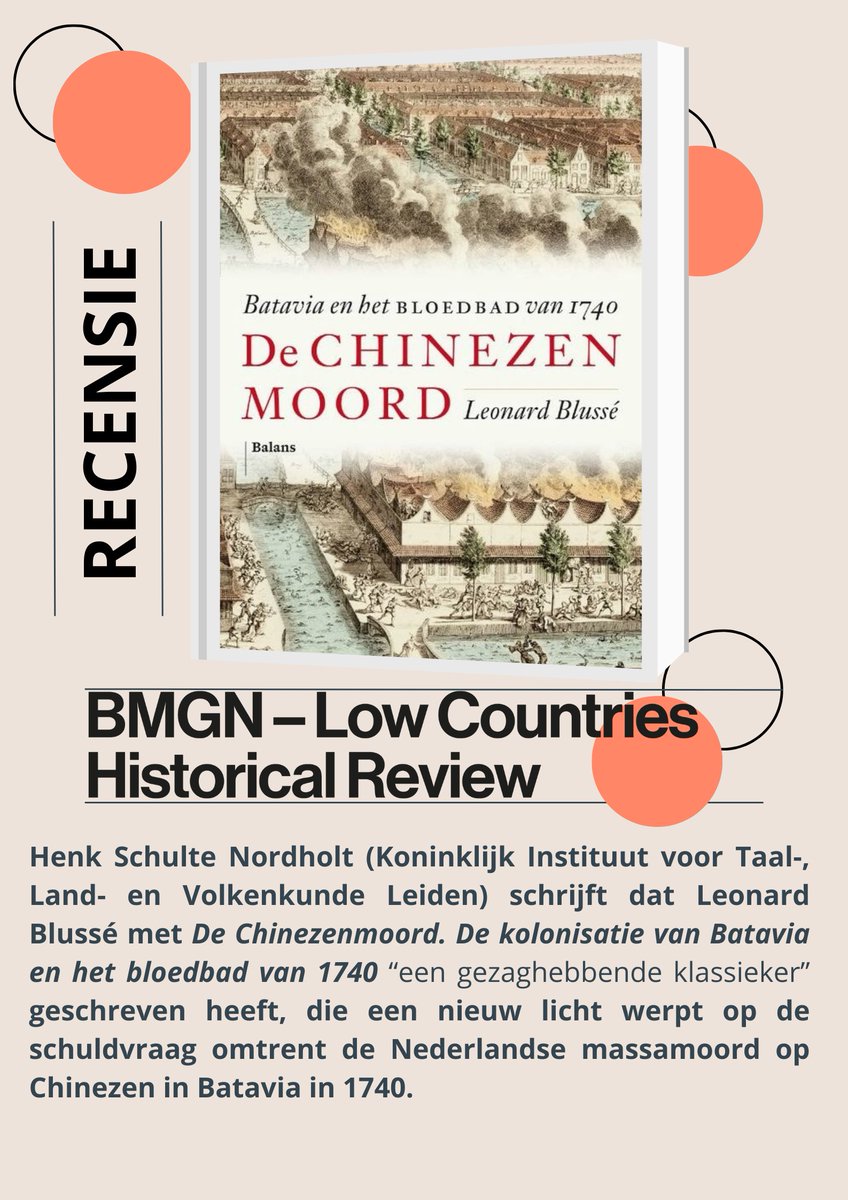 Henk Schulte Nordholt ((Koninklijk Instituut voor Taal-, Land- en Volkenkunde Leiden) las 'De Chinezenmoord. De kolonisatie van Batavia en het bloedbad van 1740' door Leonard Blussé.👇 Lees de volledige recensie via: ow.ly/9OU150QcTKC