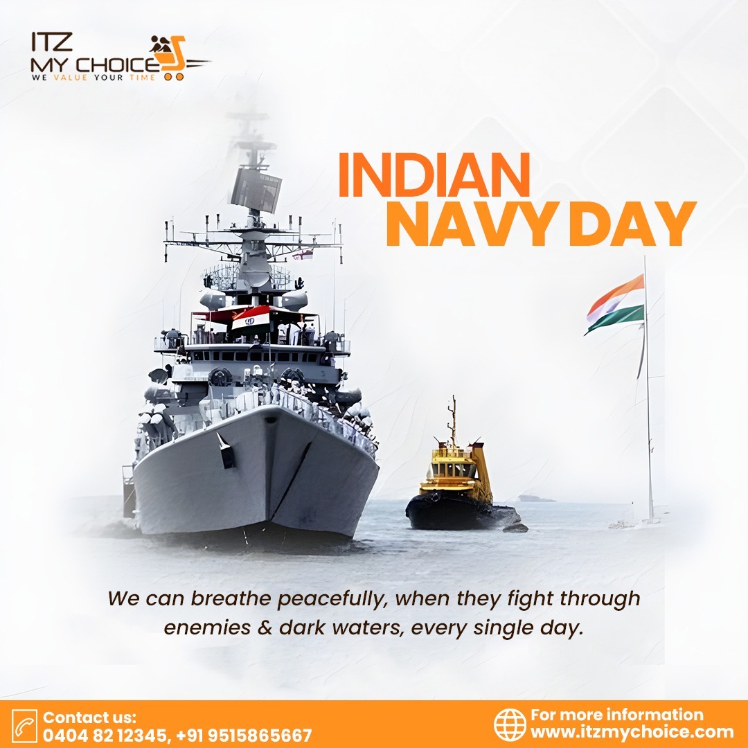 '⚓✨ Saluting the Guardians of Our Seas on Indian Navy Day!
They brave enemies and navigate dark waters to ensure our peaceful breath every single day. 🌊🇮🇳

Contact us: 0404 82 12345, +919515865667

#IndianNavyDay #GuardiansOfTheSeas #NavyHeroes #BraveryAtSea #ServingWithPride